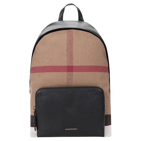 burberry medium check canvas backpack|burberry monogram print nylon backpack.